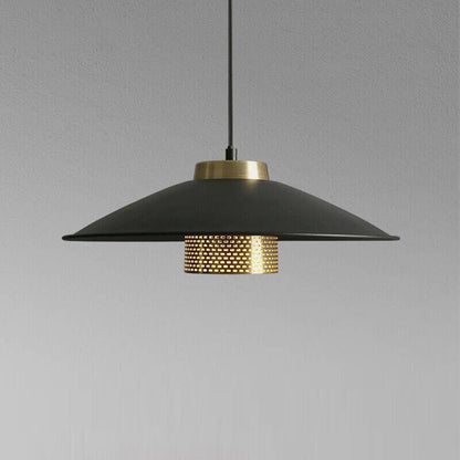 Industrial Simple Scalloped Wrought Iron 1-light Pendant Light