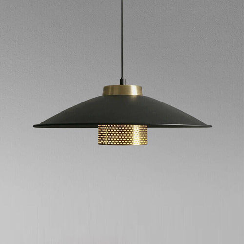 Industrial Simple Scalloped Wrought Iron 1-light Pendant Light