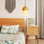 Modern Beige Nut 1-light Globe Pendant Light BulbSquare