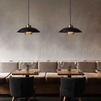Industrial Simple Scalloped Wrought Iron 1-light Pendant Light