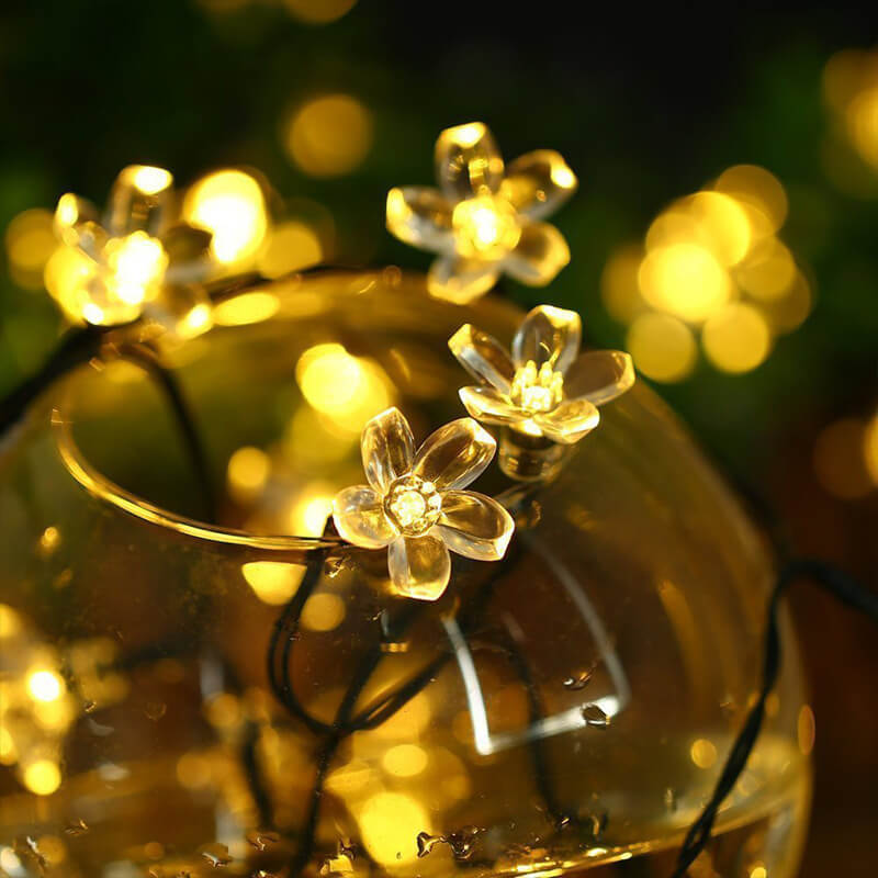 LED Solar Sakura String Lights Waterproof Outdoor Fairy Flower Lights Lumendat