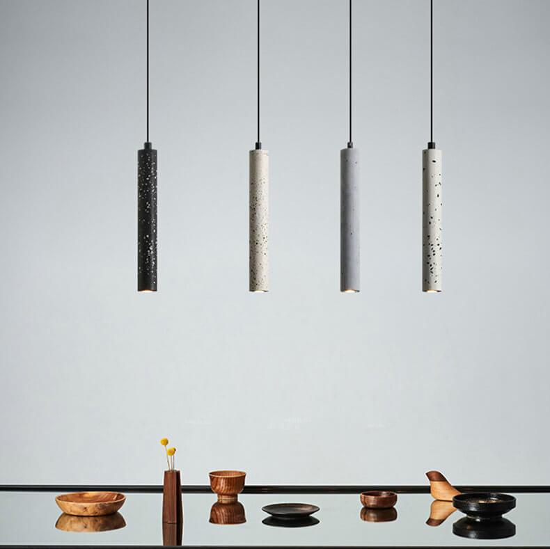 Retro Multicolor Cement Long Strip LED Pendant Light BulbSquare