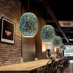 Modern Creative 3d Stained Fireworks Glass Jar 1-light Pendant Light Lumendat