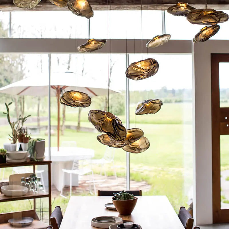 Modern Shaped Glass 1-light Cloud Suspension Pendant Light Lumendat