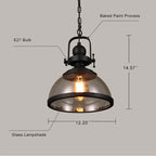 Retro Glass Shade 1-light Single Dome Pendant Light Lumendat