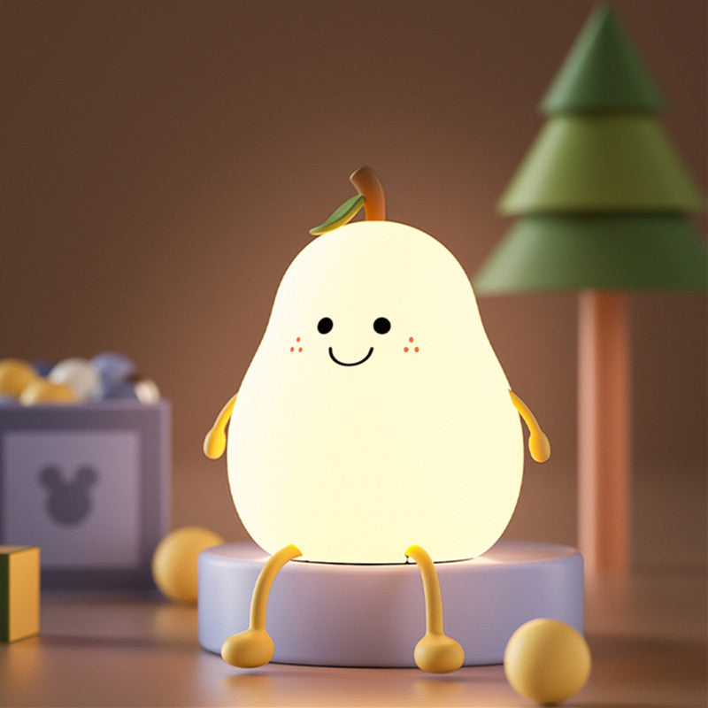 Creative Fruit Pear Silicone LED Night Light USB Table Lamp Lumendat