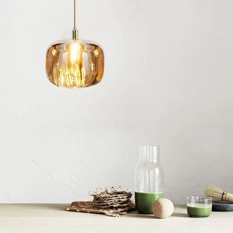 Modern Clear Glass 1-light Cube Pendant Light Lumendat
