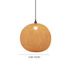 Bamboo Weaving Round Ball Beige 1-light Japanese Pendant Light Lumendat