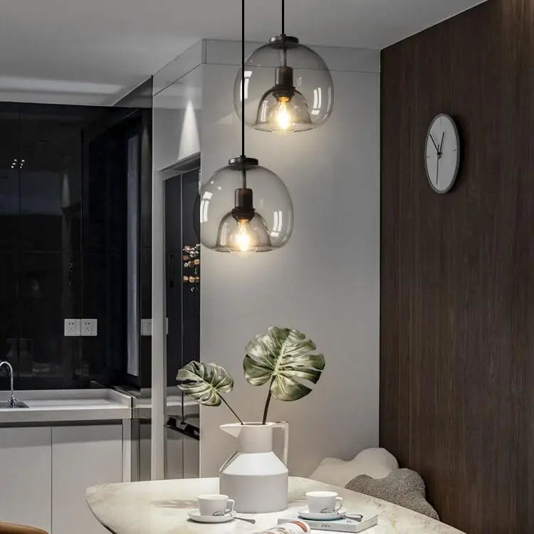 Minimalist Smoke Gray 1-light Hand-blown Glass Dome Pendant Light Lumendat