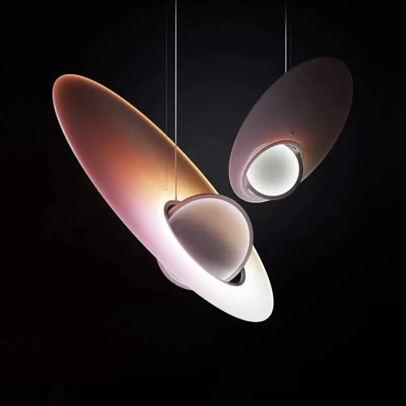 Galaxy Satellite Saturn Acrylic 1-light LED Artistic Pendant Light BulbSquare