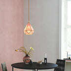 Modern Colorful Water-grain Glass 1-light Diamond Shaped Pendant Light BulbSquare