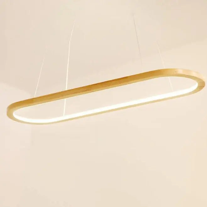 Modern Minimalist Wooden Linear Round 1-light LED Chandeliers Lumendat