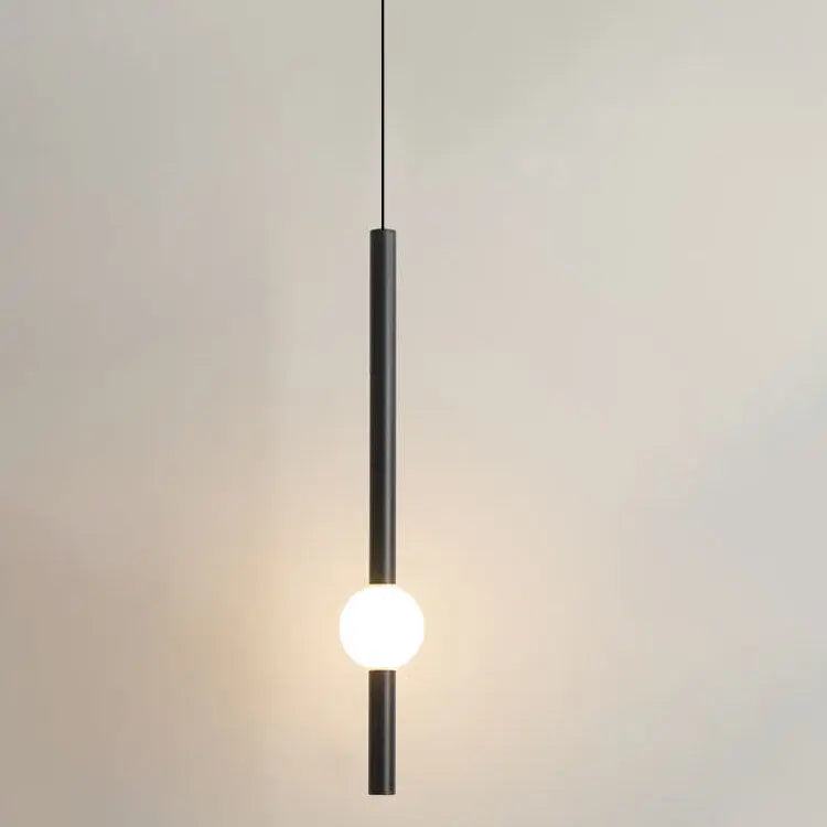 Modern Minimalist Long Cylinder with Metal Ball LED Pendant Light Lumendat