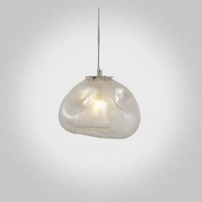 Modern Shaped Glass 1-light Cloud Suspension Pendant Light Lumendat