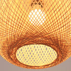 Bamboo Weaving Round Ball Beige 1-light Japanese Pendant Light Lumendat