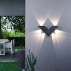 Modern Minimalist V-Shaped Triangle Aluminum Glass LED Wall Sconce Lamp For Garden Lumendat