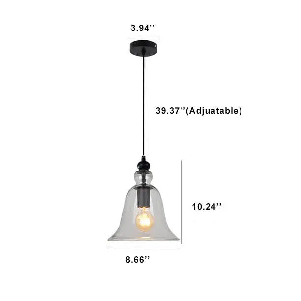 Industrial Glass 1-light Bell Pendant Light Lumendat