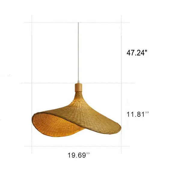 Woven Bamboo 1-light Straw Hat Pendant Light Lumendat
