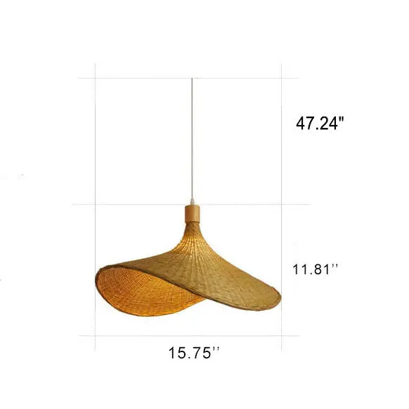Woven Bamboo 1-light Straw Hat Pendant Light Lumendat