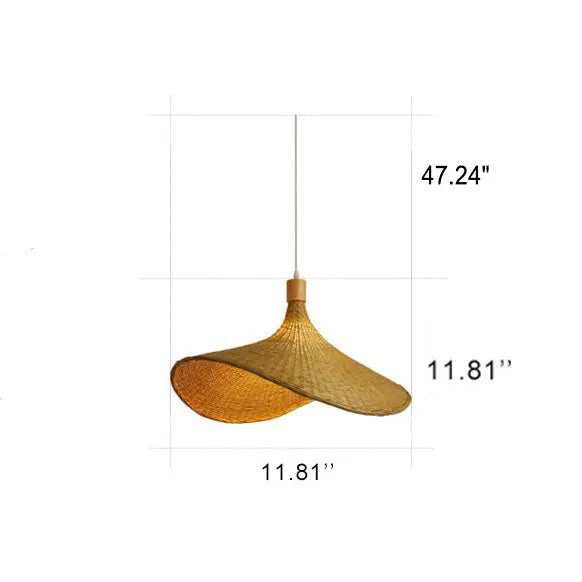 Woven Bamboo 1-light Straw Hat Pendant Light Lumendat