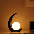 Creative Crescent Night Resin 1-Light Table Lamps Lumendat