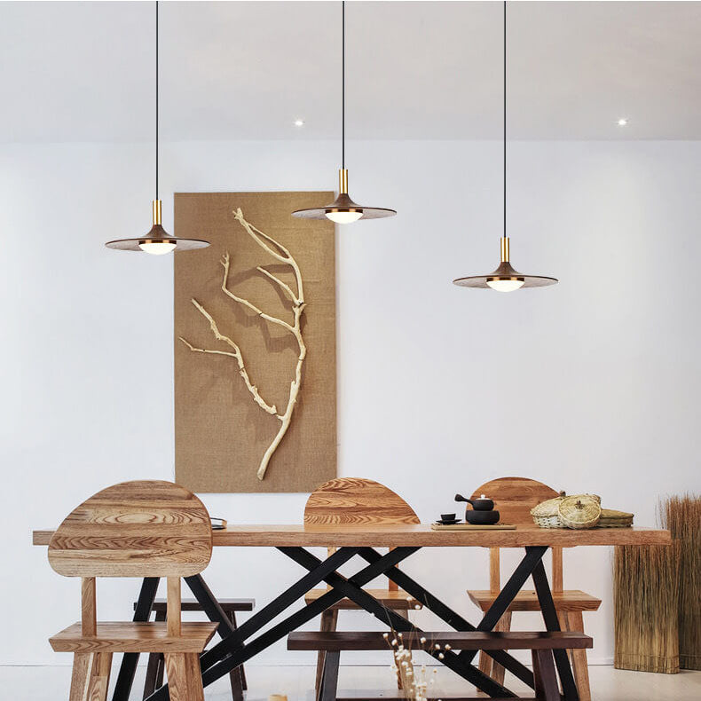 Modern Black Walnut LED Pendant Light BulbSquare