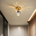 Crystal 1-Light Diamond Shade Semi-Flush Mount Lighting Lumendat