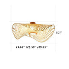 Modern Bamboo Weaving 1-Light Japanese Elements Flush Mount Lighting Lumendat