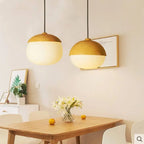 Modern Beige Nut 1-light Globe Pendant Light BulbSquare
