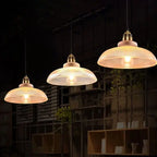 Vintage Striped Pot Lid Glass 1-light Pendant Light Lumendat