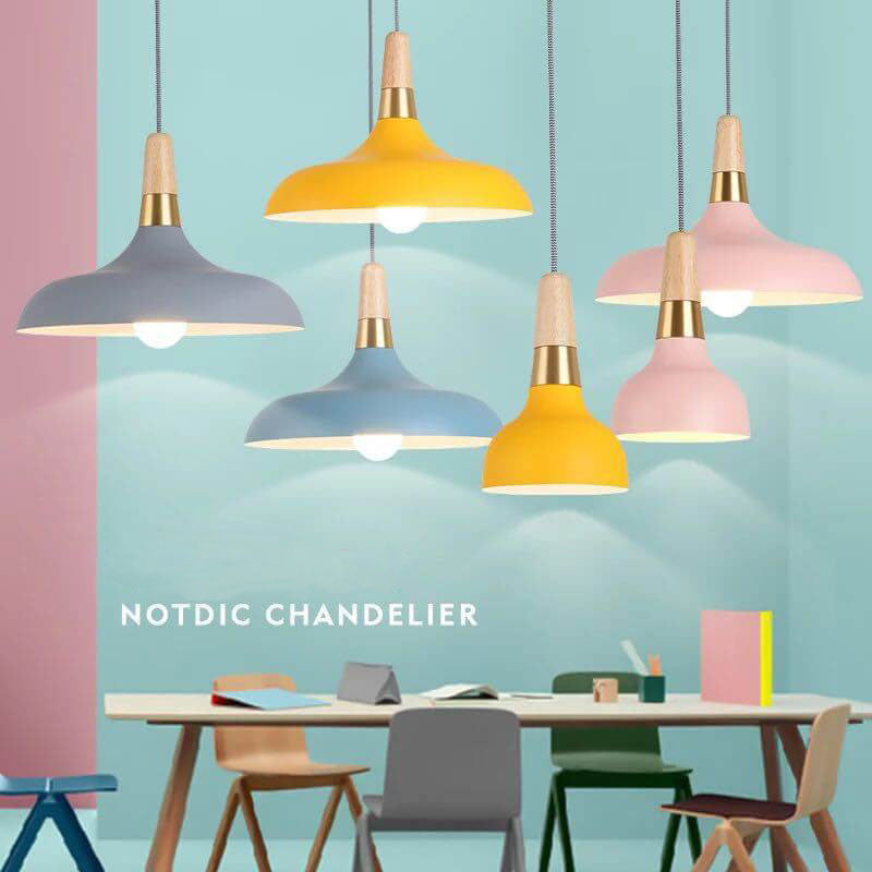 Contemporary Nordic Dome Iron Colorful 1-Light Single Pendant Light For Living Room