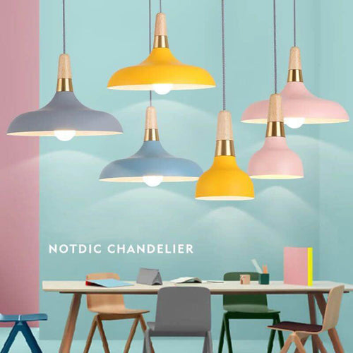 Contemporary Nordic Dome Iron Colorful 1-Light Single Pendant Light For Living Room