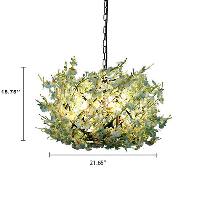 Creative Colorful 3-light Globe Flower Chandelier – Pink, Yellow & Blue