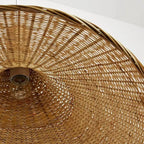 Woven Bamboo 1-light Straw Hat Pendant Light Lumendat