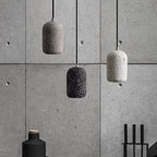 Modern Terrazzo Cylindrical LED Cement LED Pendant Light BulbSquare