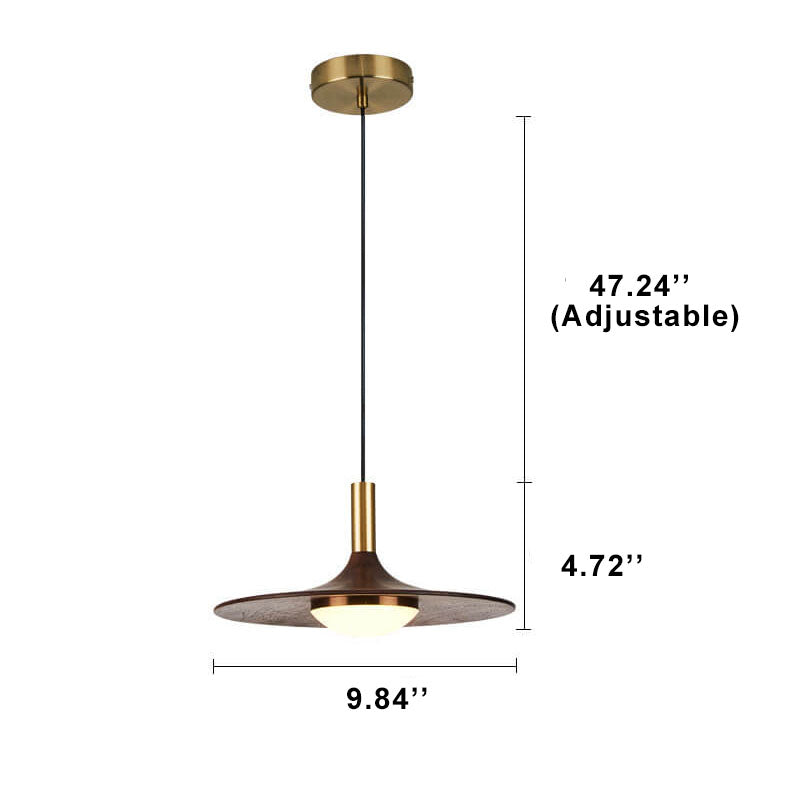 Modern Black Walnut LED Pendant Light BulbSquare