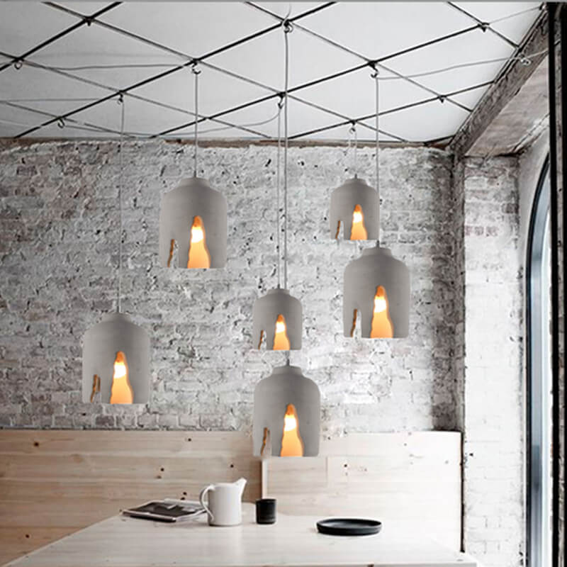 Industrial Creative Notch Cement 1-Light Pendant Light