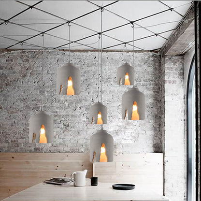 Industrial Creative Notch Cement 1-Light Pendant Light
