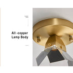 Crystal 1-Light Diamond Shade Semi-Flush Mount Lighting Lumendat