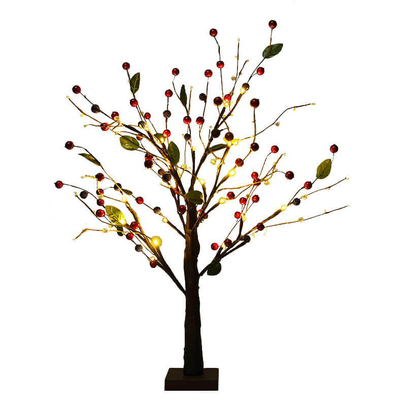 Red Fruits Pine Tree Light Small LED Battery Decoration Table Lamp Lumendat