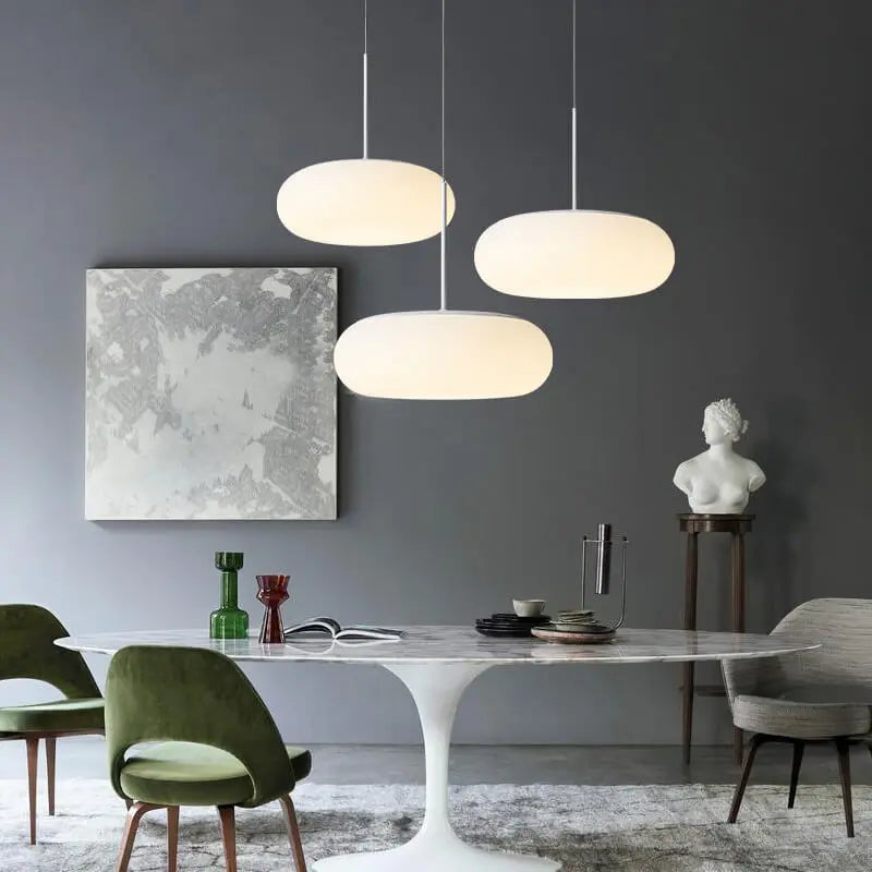 Modern Minimalist Plastic White 1-light Drum LED Pendant Light modern luxury lighting fixture