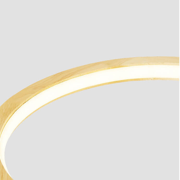 Modern Minimalist Wooden Linear Round 1-light LED Chandeliers