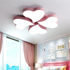 Contemporary Creative Four Leaf Heart Acrylic Shade Hardware LED Flush Mount Ceiling Light For Living Room