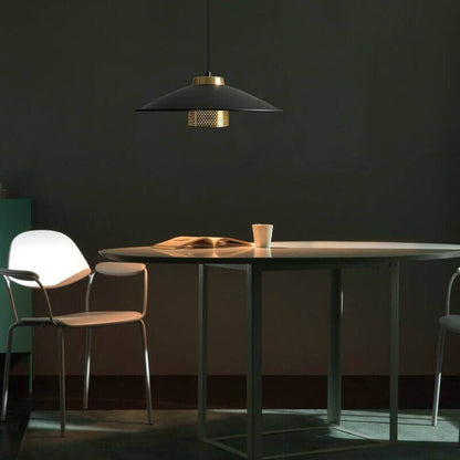 Industrial Simple Scalloped Wrought Iron 1-light Pendant Light