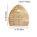 Rattan Weaving 1-light Dome Pendant Light BulbSquare