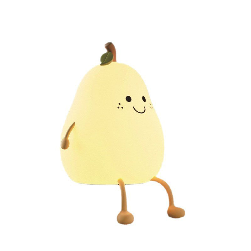 Creative Fruit Pear Silicone LED Night Light USB Table Lamp Lumendat