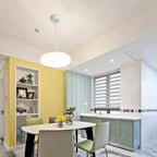 Modern Minimalist Plastic White 1-light Drum LED Pendant Light Lumendat