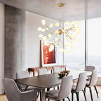 Modern LED Firefly Branch Chandelier – 27 or 36 Lights, Gold & Black Lumendat