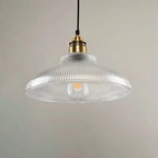 Vintage Striped Pot Lid Glass 1-light Pendant Light Lumendat
