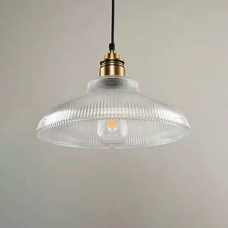 Vintage Striped Pot Lid Glass 1-light Pendant Light Lumendat